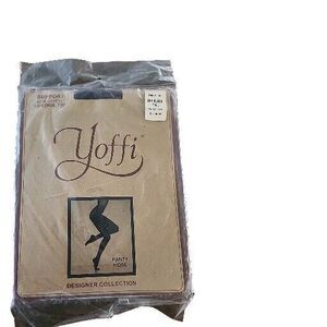 Vintage Yoffi Sheer Off Black Tall Pantyhose Support Lycra Control Top Style 141